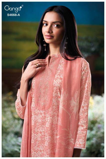 Ganga iraisha 4668 Latest wholesale dress materials in Bangalore